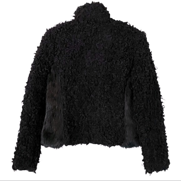 Endless Rose Textured Teddy Black Faux Fur Sherpa Jacket Size S/M - Picture 3 of 12